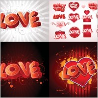 3d love fonts vector