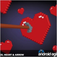 3D Pixel Heart and Arrow