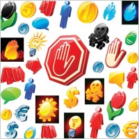 3d threedimensional icon vector