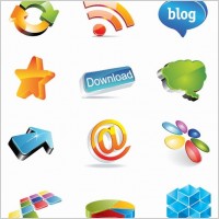 3D Web Design Elements Vector Set