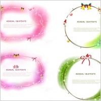 4 Christmas Fantasy Border Vector Images