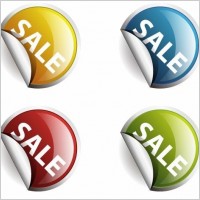 4 Colors Round Labels or Stickers for Sale