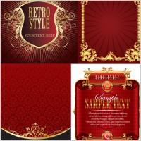 4 european gold lace pattern vector