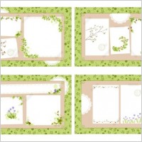 4 fresh flower vines vector bulletin board