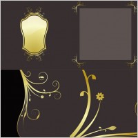 4 gold lace pattern vector