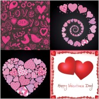 4 lovely valentine day vector elements