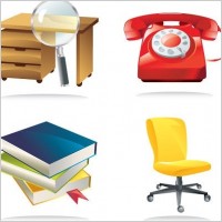 4 Office Related Vector Icons