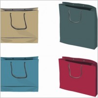 4 Paper Shopping Bags Vector Illustration