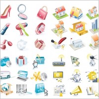 4 sets of icon vector texture of super