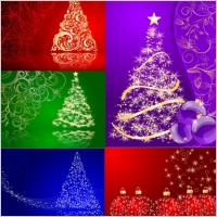 5 christmas vector background