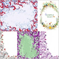 5 classic lace pattern vector