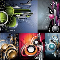 5 current hightech theme vector