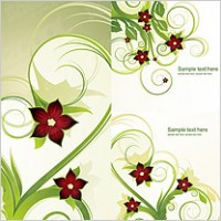 5 Fashion flower pattern vector material