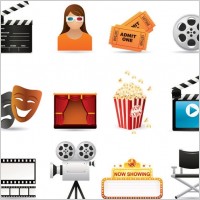 5 film icon vector