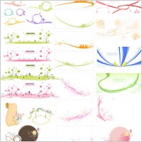 6 sets of simple lace pattern vector