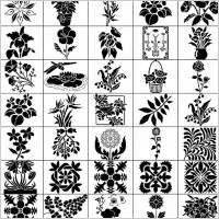 72 large floral deco brush