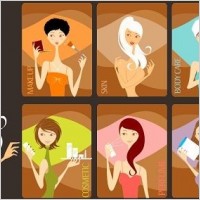 7 Beauty Girls Vector Graphics