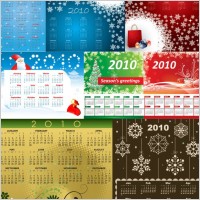 8 2010 calendar template vector
