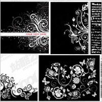 8, black and white pattern vector material