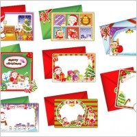 8 lovely christmas card vector