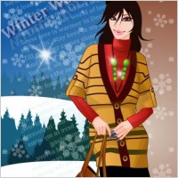 9 vector winter women