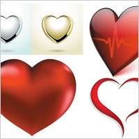 a few red heart vector