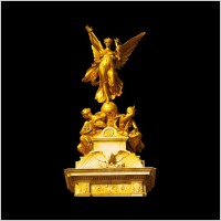 a gorgeous western gold sculpture
