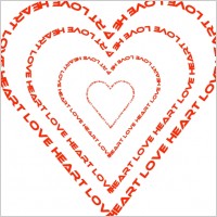 A Heart Done By Words Outline clip art
