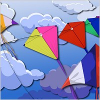 a kite flying