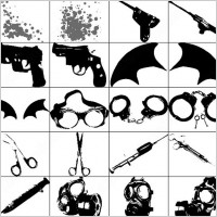 a set of 24 cyber/fetish/blood splat stuff brush