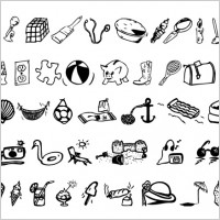 a set of black vector icon daily