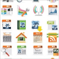 a set of digital tech icon vector