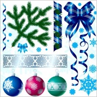 A Variety of Christmas Decorations Vector Material