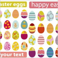 a variety of easter eggs vector