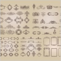 a variety of fine lace border vector pattern