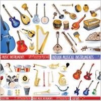 a variety of musical instruments vector