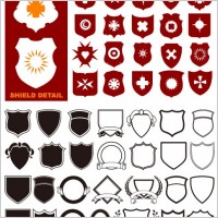 a variety of shield shapes vector