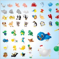 a variety of super cute animals vector