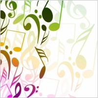 Abstract Background with Tunes Vector Illustration