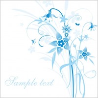 Abstract Blue Floral Vector Illustration