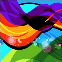 Abstract Colorful Wave Art Vector