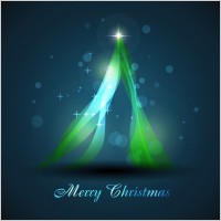 Abstract Glowing Christmas Tree Vector Art