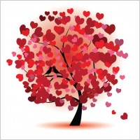 Abstract Love Tree Vector Graphic