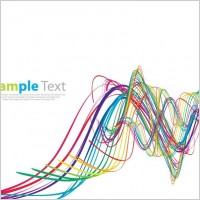 Abstract Rainbow Wave Vector Art