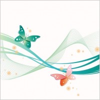 Abstract Wave with Butterfly Background