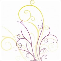 Abstraction with Floral Swirls Vector Graphic