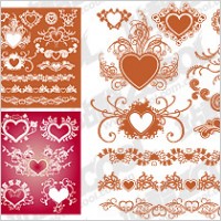 Accommodates a heart-shaped pattern with lace material element vector
