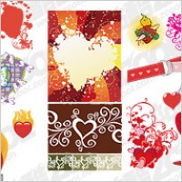Accommodates love and heart-shaped vector material