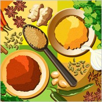 All kinds of seasonings and ingredients