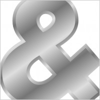 Ampersand Effect Letters Alphabet Silver  clip art